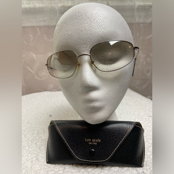 Kate Spade Mirrored  Sunglasses and Leather Case - Picture 1 of 14